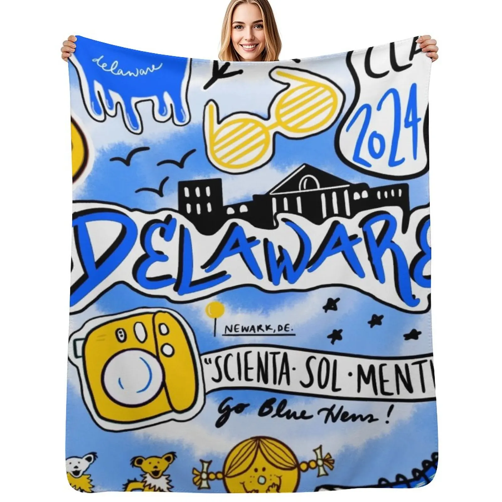 

University of Delaware Throw Blanket Cozy Home Blanket Gift for Christmas Holiday