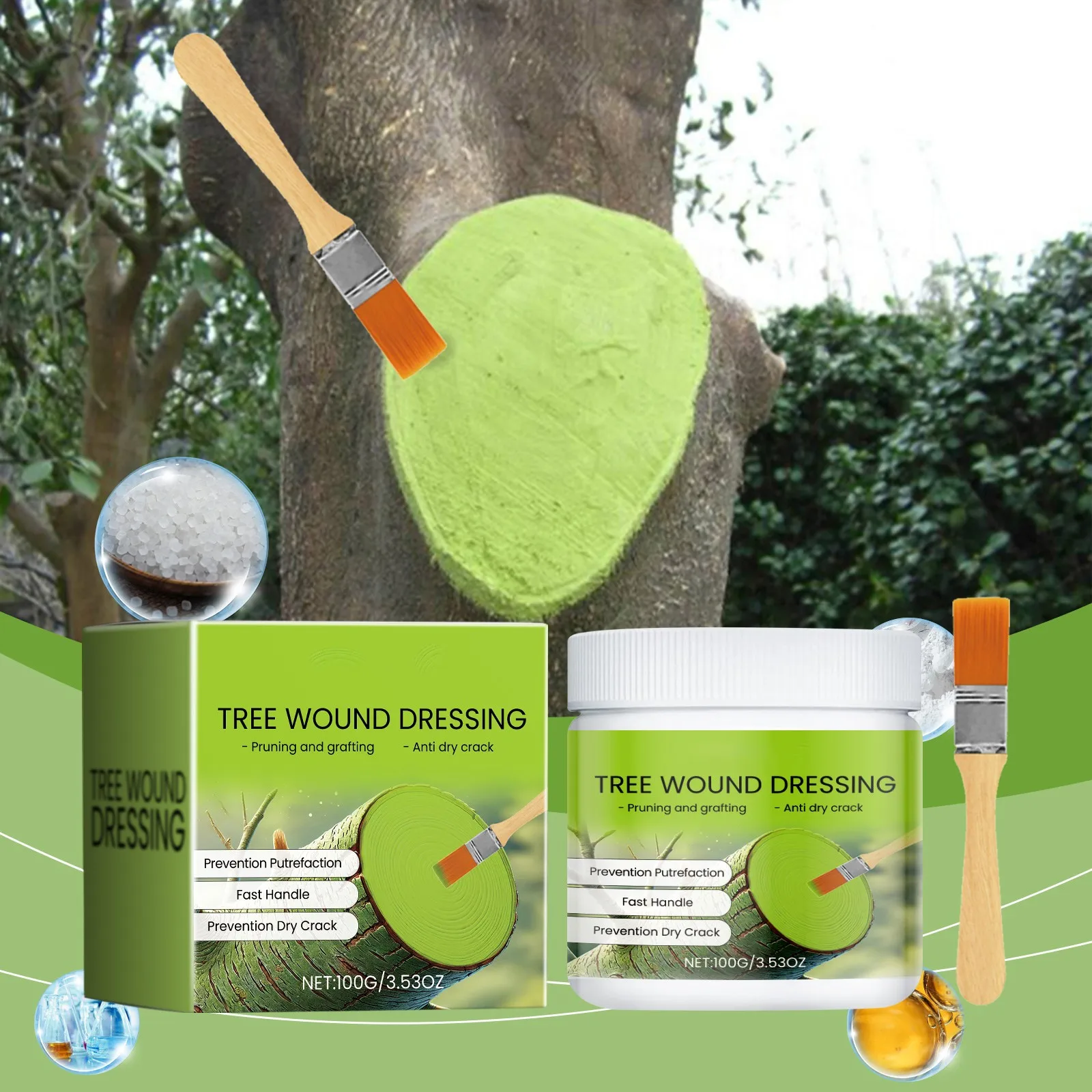 Tree Wound Sealer Plant Tree Wound Healing Sealant Plant Grafting Pruning Sealer Bonsai Cut Wound Paste Smear Tree Repair