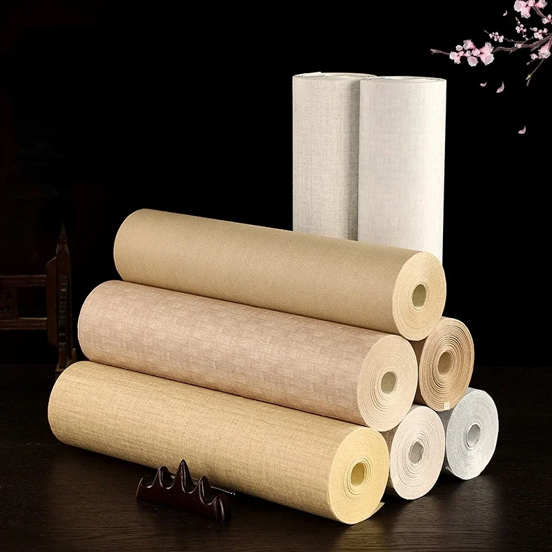 Imitation Silk Xuan Paper Chinese Calligraphy Drawing Papier Rolling Half Ripe Rice Paper Linen Pattern Calligrafia Rijstpapier