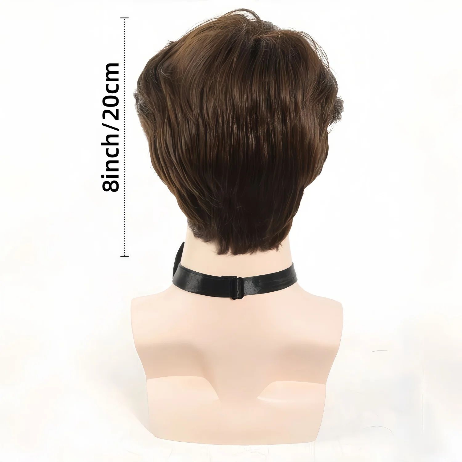 Men's Brown Short Fluffy Synthetic Wig with Side-Swept Bangs, Heat Resistant Coily Fiber Hair, Funky Style Wig for Cosplay