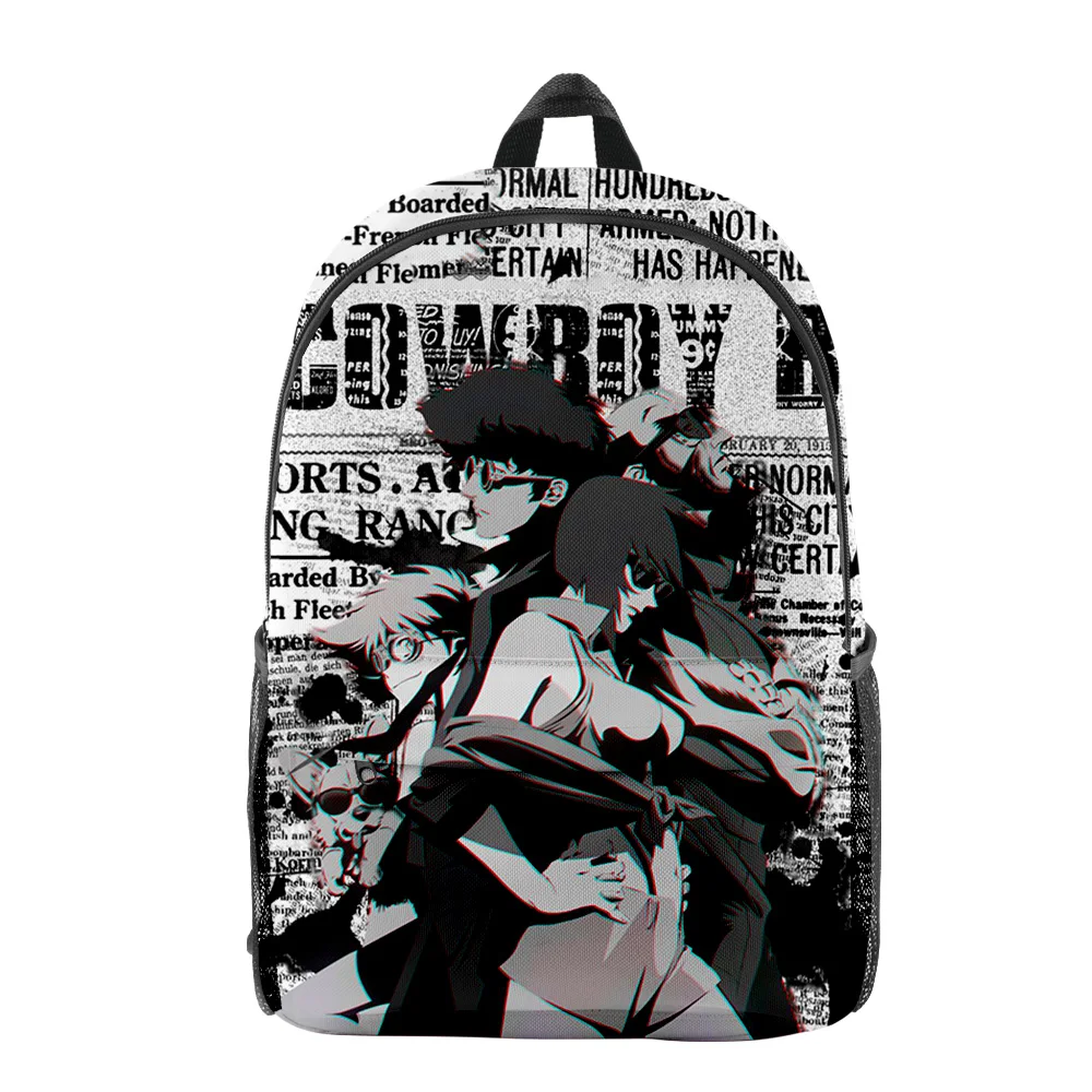 

Classic Novelty cowboy bebop pupil Bookbag Notebook Backpacks 3D Print Oxford Waterproof Boys/Girls Casual Travel Backpacks