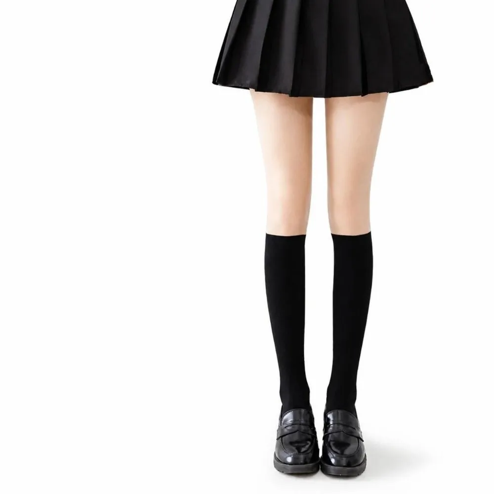 New Sexy Thigh High Pantyhose Patchwork High Elasticity Over Knee Stockings Velvet Texture JK Socks JK