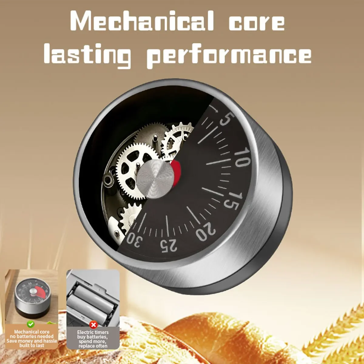 Countdown Reminder Magnetic Mechanical Visual Timers Classroom Baking Clock for Teaching Meeting Kitchen Cooking Baking Working