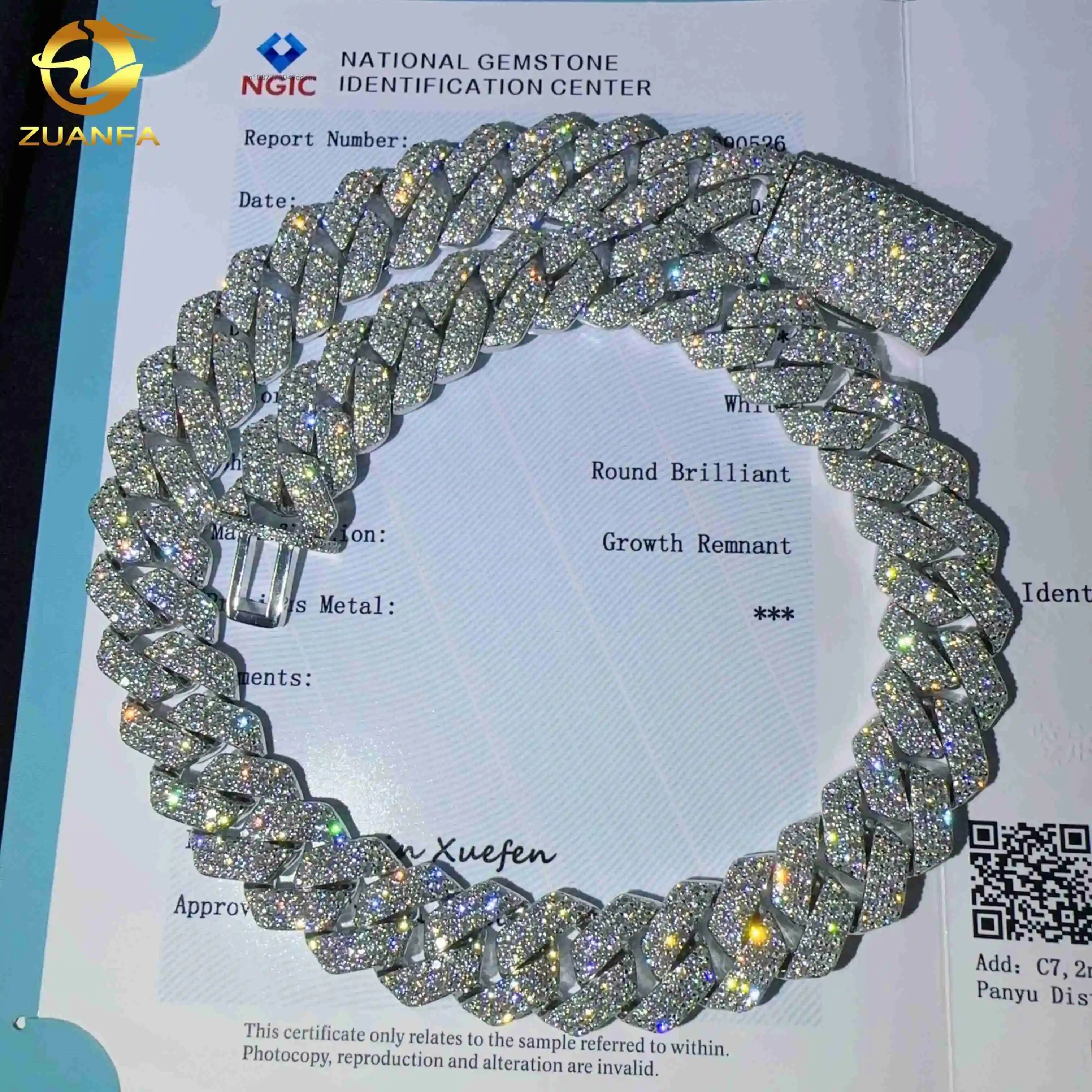 Width 20MM Real Lab Diamond HPHT Iced Out Diamond Hip Hop Cuban Link Chain Cuban Chain Men..