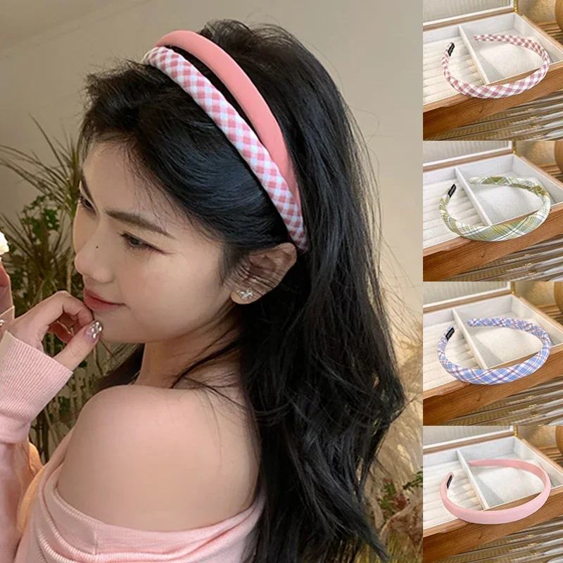 

Thin Sponge Hairband 2024 Spring Summer Women's Girls Elegant Head Band Makeup Face Wash Hair Hoop Fashion Hair Accessories