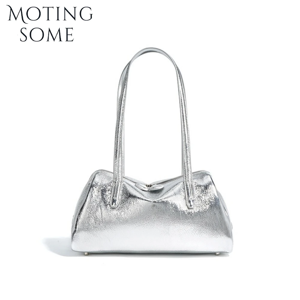 Motingsome Green Bags Retro Women Bag Luxury Oil Wax Cowhide Leather Handbag Vintage Boston Pillow Purses Lady Daily Purses 2024