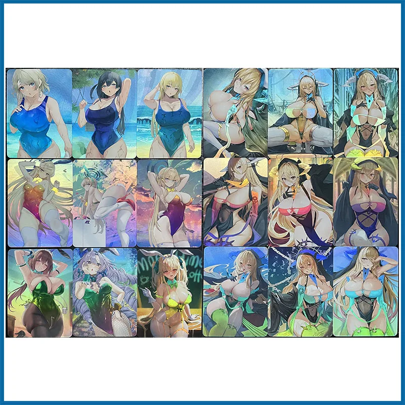 

9pc/set Anime Goddess Story DIY ACG Sexy Cards Boys Toys Game Collectible Cards Christmas Birthday Sakurajima Mai Buttocks