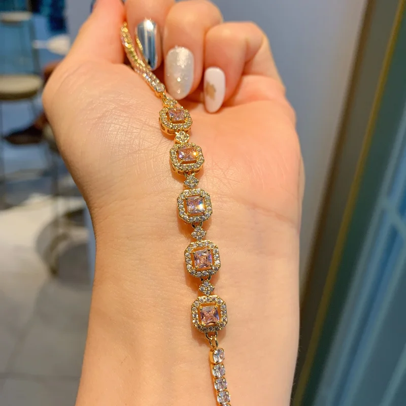 Bracelet Ba Simple Green Diamond Gold Platinum Bracelet Multicolor Gemstone New Bracelet for Women