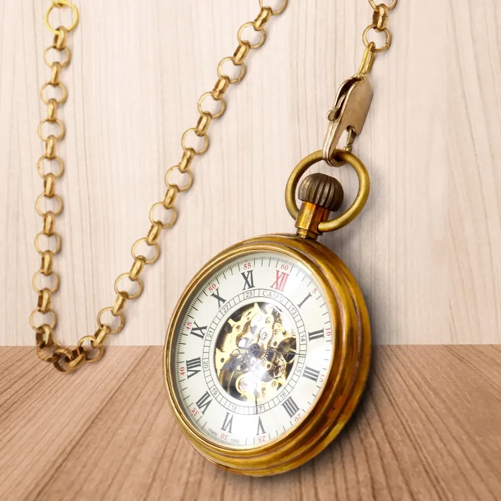 New Arrive Antique Vintage Mens Hand Wind High Quality Mechanical Pocket Watches with Chain PJX049