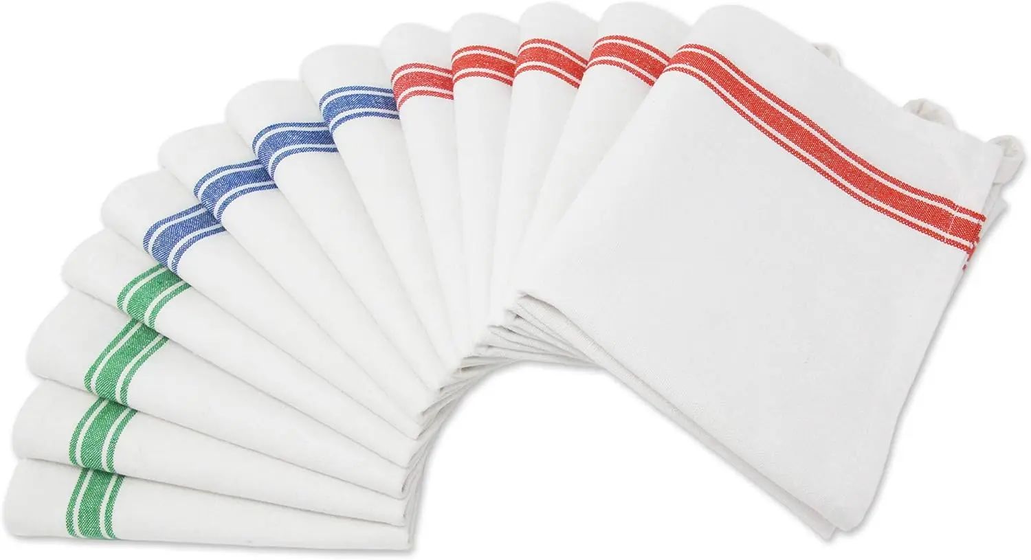 

Набор супервпитывающих хлопковых кухонных полотенец, 13 штук, в красно-зелено-синюю полоску, для декора кухни