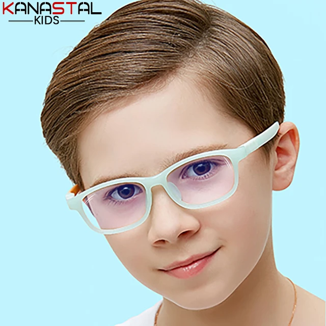 Occhiali per bambini con blocco della luce blu comodi occhiali da vista quadrati TR90 montatura per occhiali ottici trasparenti occhiali per ragazze