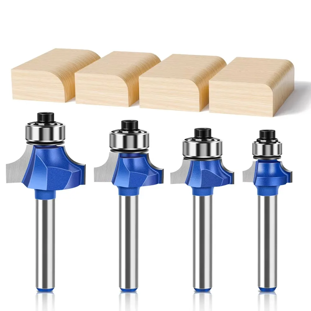 

1/4 Inch Shank 6mm Shank Blue Roundover Router Bit Set Carbide Wood Router Bits for Woodworking