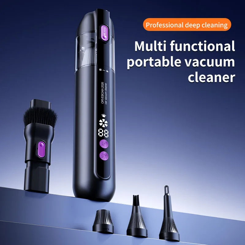 Car Vacuum Cleaner with Brushless Motor Handheld Vacuum Portable Cordless Compressed Air Duster for Car Home Office Pet