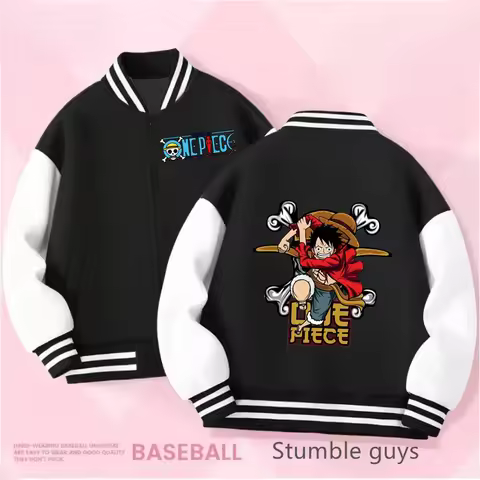 Kids Baseball Uniform One Pieces Clothes Boys Sweatshirt Hooded Kawaii Stitch Sonic Pokemoned Long Sleeve Jacket Girls Hoodie