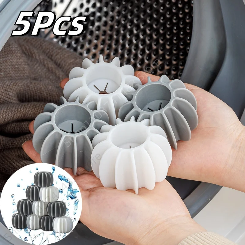 5 unidades de bolas de silicona reutilizables para lavar la ropa, evitan que los tejidos se enreden, limpian la ropa, eliminan manchas de la lavadora y sirven como herramienta para recoger el pelo.