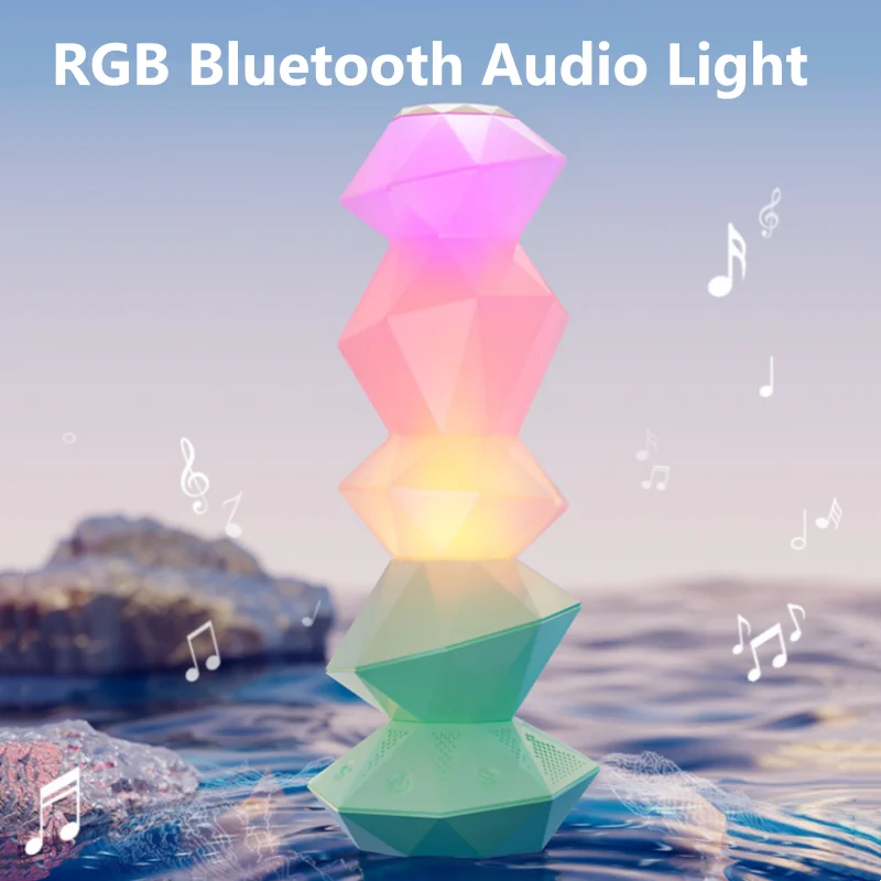 

3D Magic RGB Light Nordic Style Living Room Bedroom Decoration Endless Eternal Pillar Vertical Wireless Bluetooth Speaker