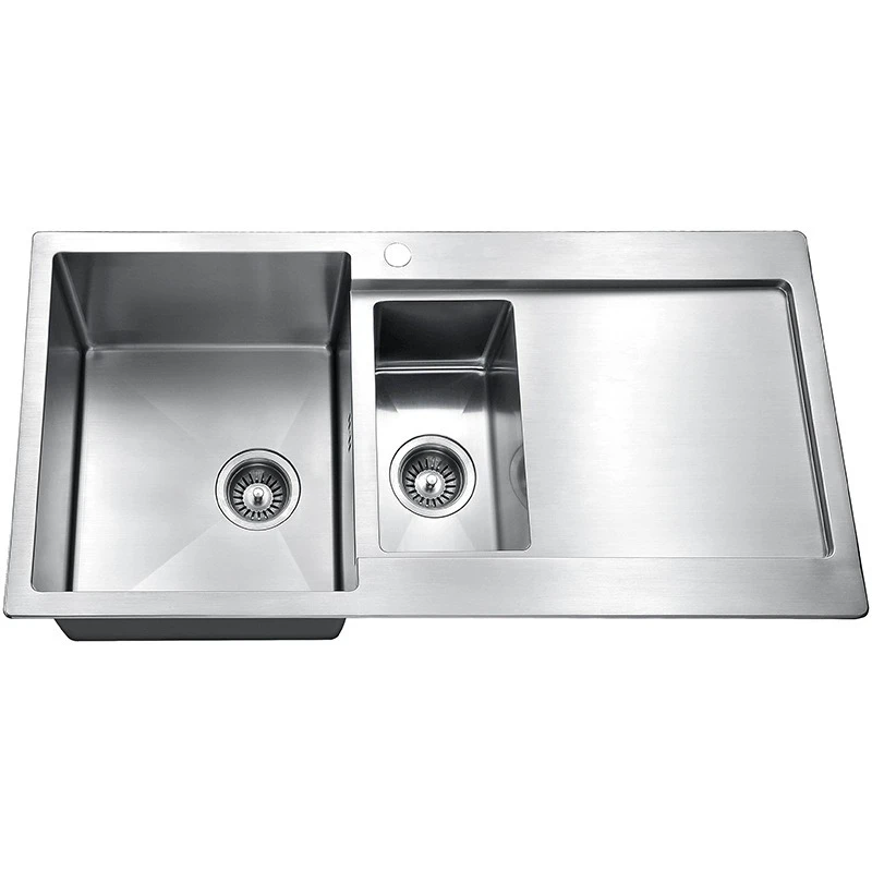 

stainless steel handmade sink, double tank with drain plate, professional vegetable washing basin star basin
