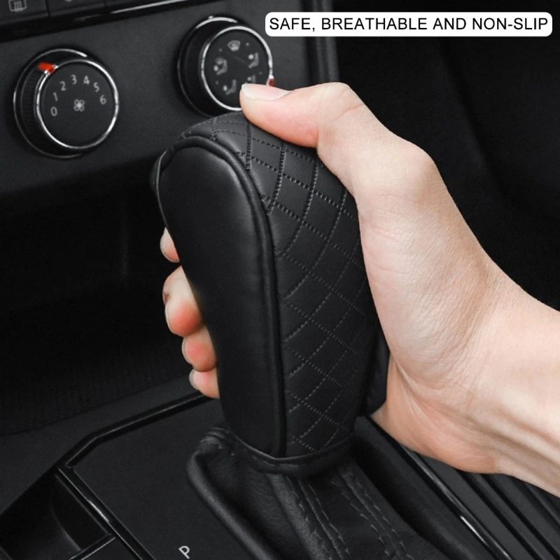 Elegant Gear Shifts Knob Protections Cover Leather Car Accessory Breathable Gear Knob Protector Simple Installation X37F