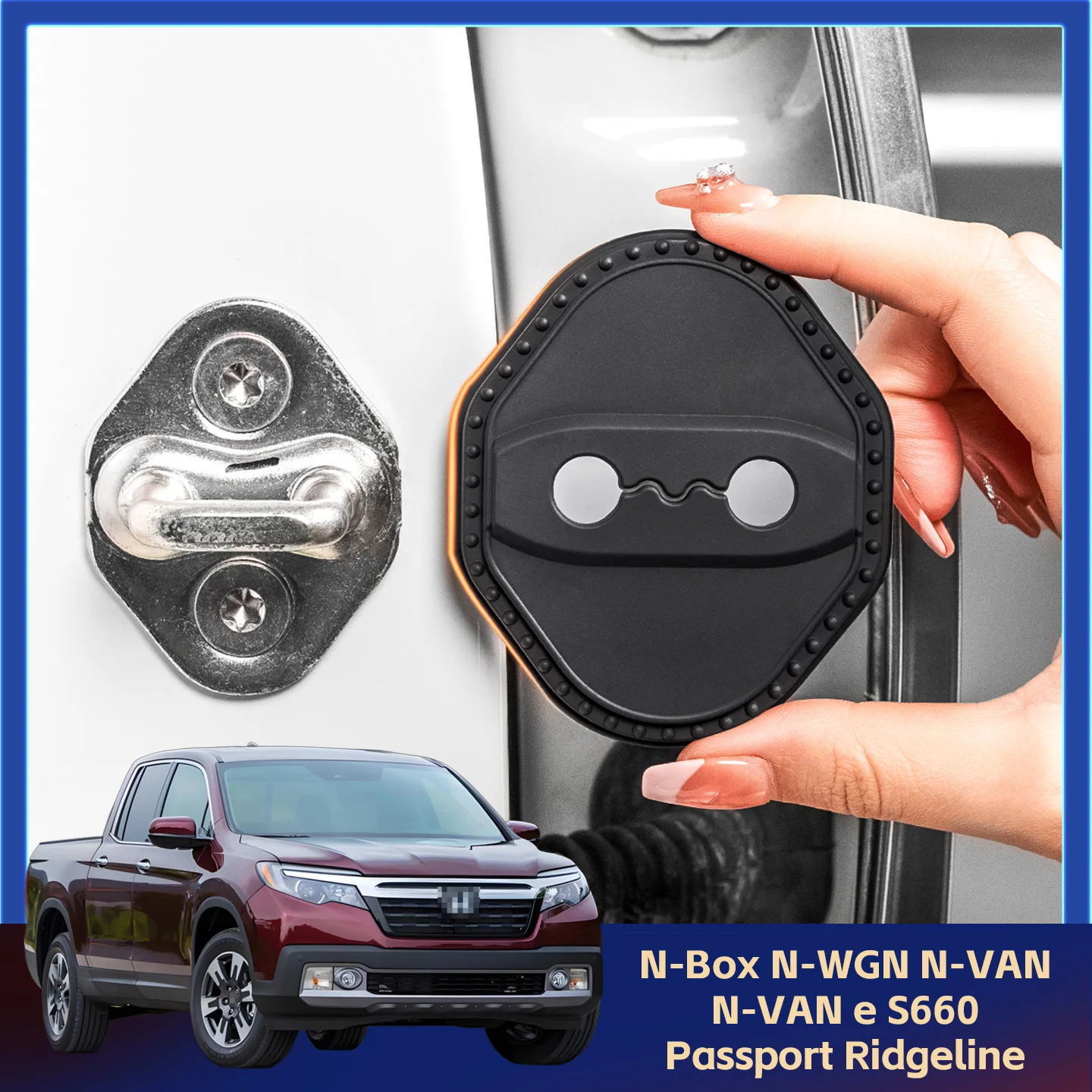 

2/4Pcs Silicone Car Door Lock Cover Protective Decoration Case For Honda N-Box N-WGN N-VAN N-VAN e S660 Passport Ridgeline