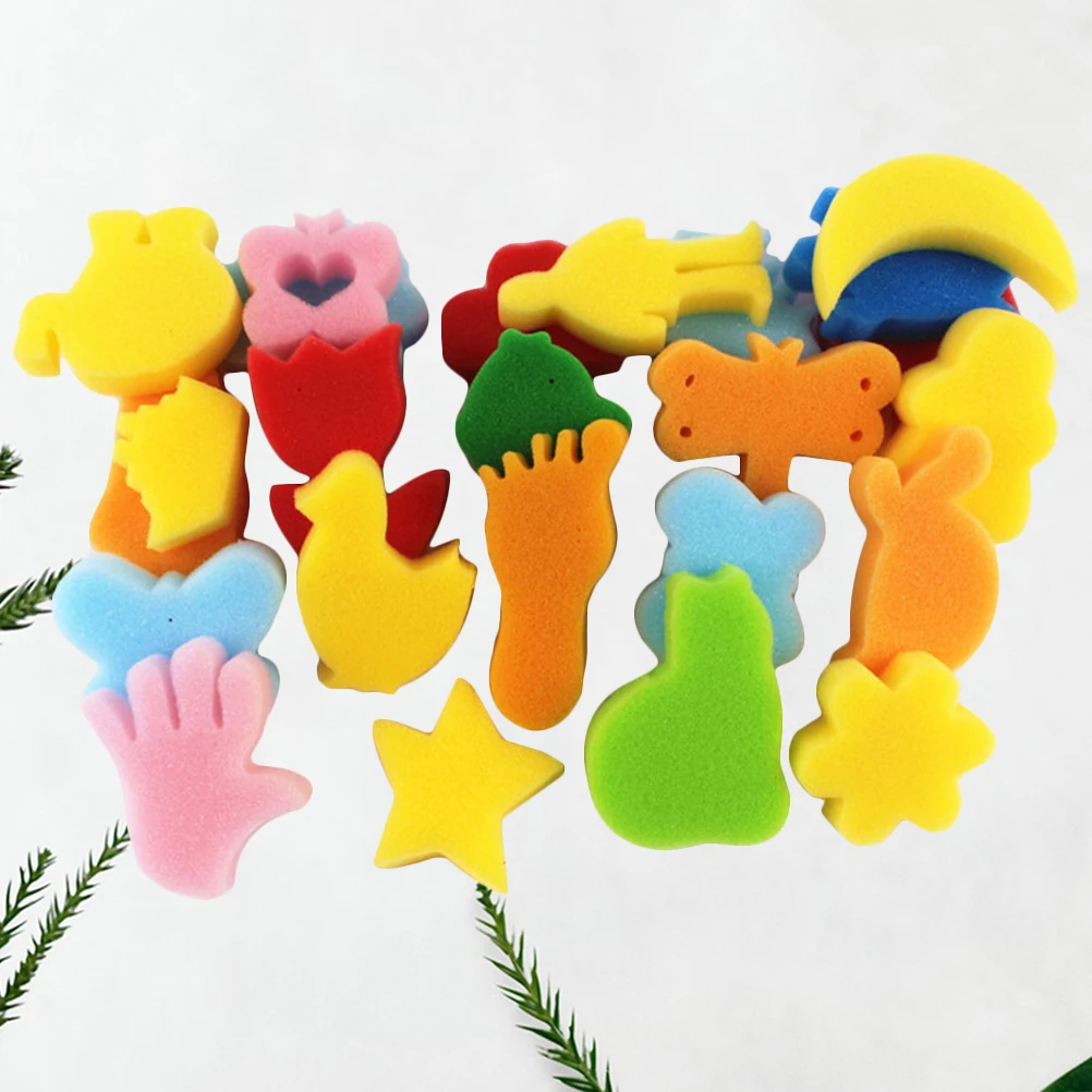 

48Pcs Childrens Painting Stamper Set Sponge Stamp DIY Art Craft Kit for Kids Learning Aesthetic Development Activity Tools
