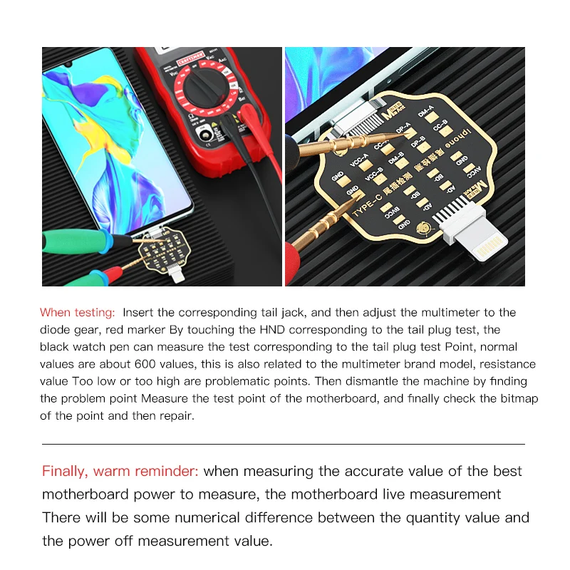 MaAnt Free phone tail plug test version iphone/Android Tail insert detection Repair mobile phone doesn't charge fault