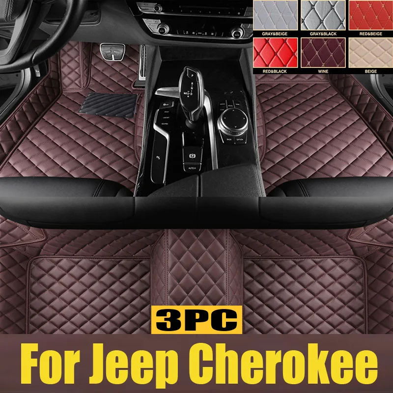 

For Jeep Cherokee KL 5th 2019-2022 Car Floor Mats All-Weather TPE Foot Mat Odorless Pad Waterproof Tray Mat Interior trunk mat