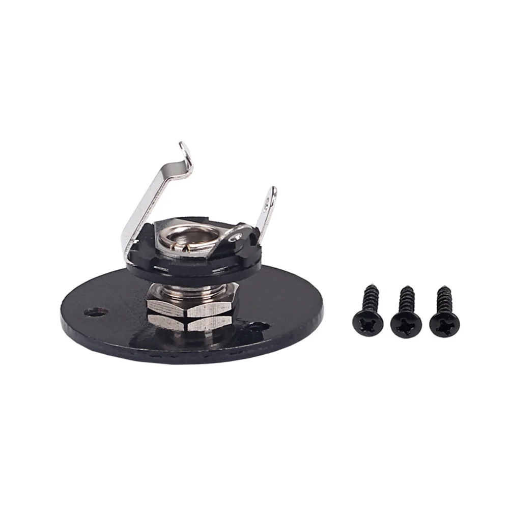

1 Round 14 Inch Guitar Jack Socket Black Durable Iron Copper Output Input Pickup Jack Plate for Electric Guitar Bass