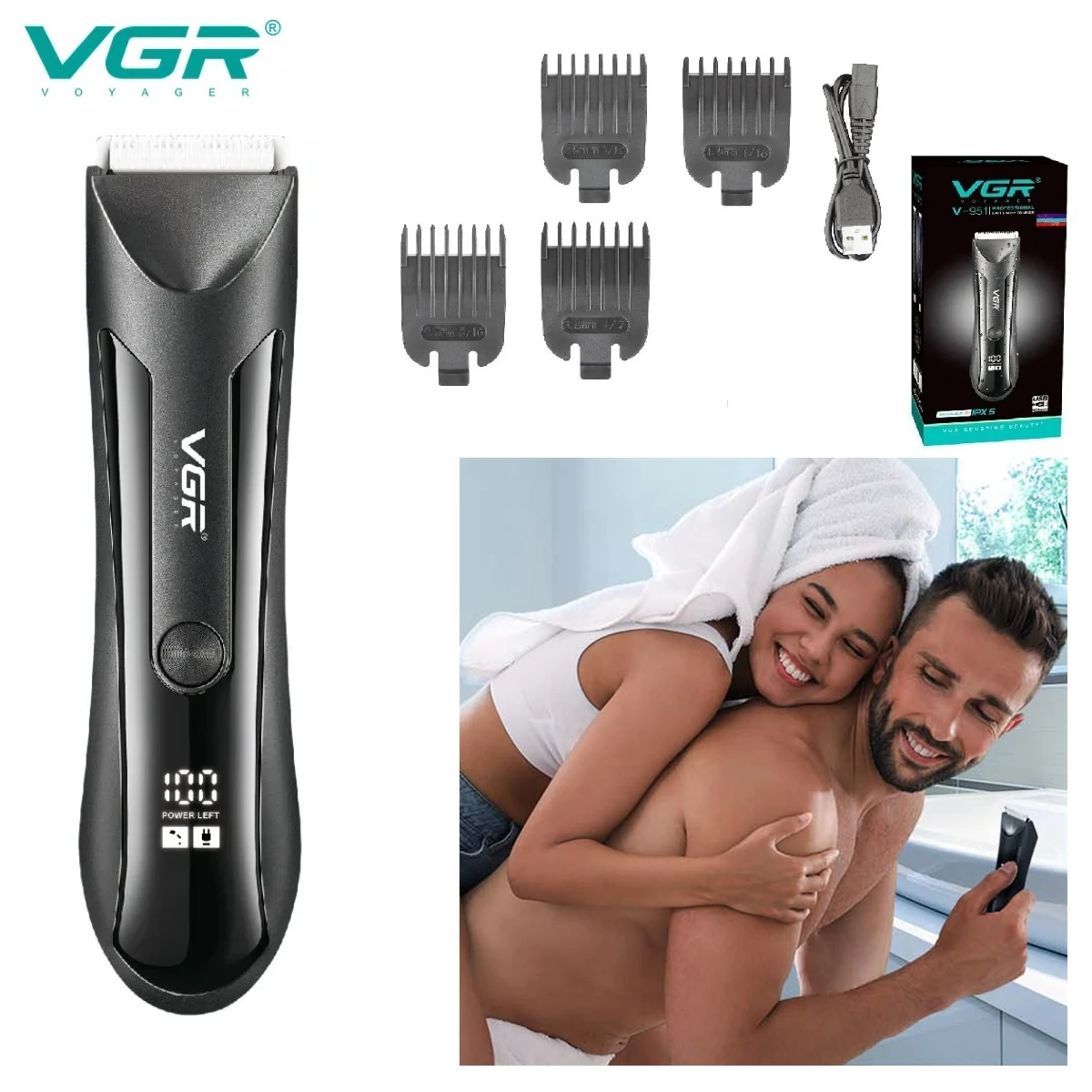 VGR Body Hair Trimmer Groin Rechargeable Ball Shaver/Trimmer Men Electric Pubic Beard Hair Clipper For Men Groomer V-951