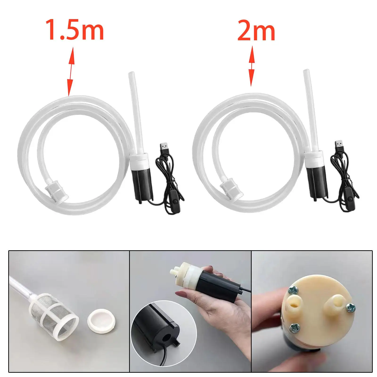 Electric Wine Pump Portable Water Liquid Transfer Pump Syphon Pump Tube Hose