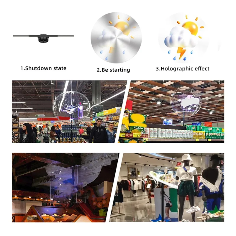 ABLL-3D HD голографический проектор 244LED голографический плеер вентилятор для изображения видеомагазин бар вечерние рекламный дисплей