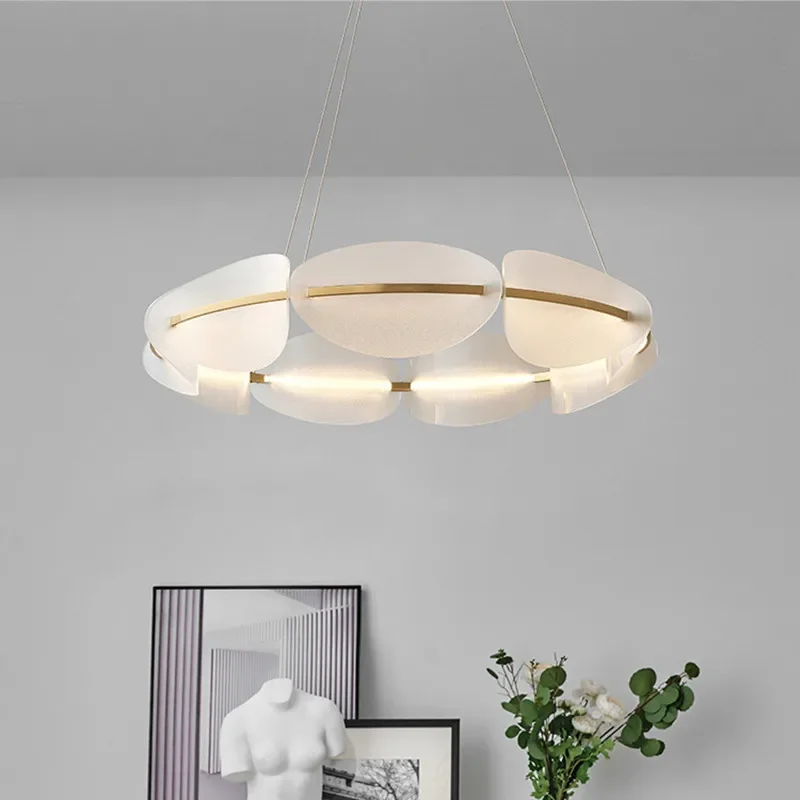 

Nordic Circular LED Pendant Light for Living Dining Room Kitchen Food Tables Bedroom Chandelier Home Decor Hanging Light Fixture