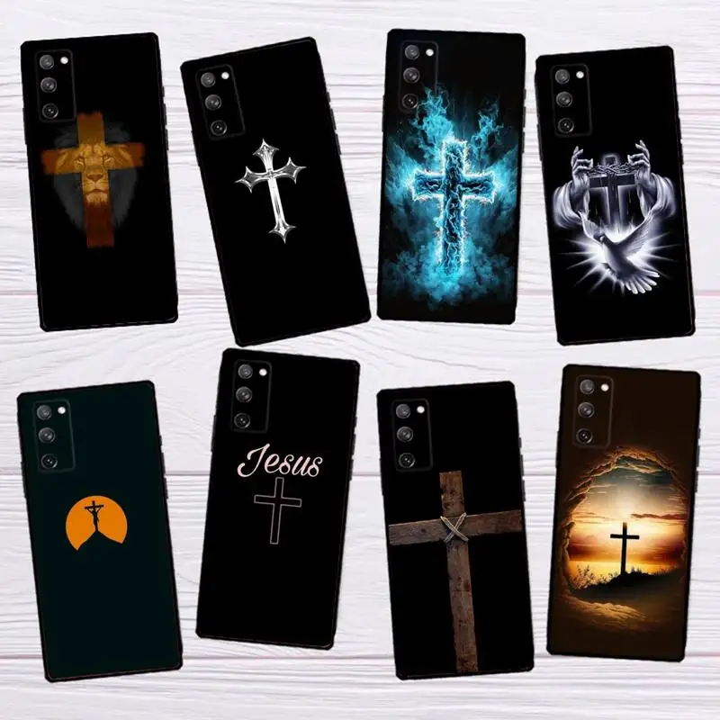 

Bible Jesus Christ Christian Cross Phone Case for SamsungS23 S22 S21 S20 Ultra Pro S10 S30Plus 20 Ultra Black Cover