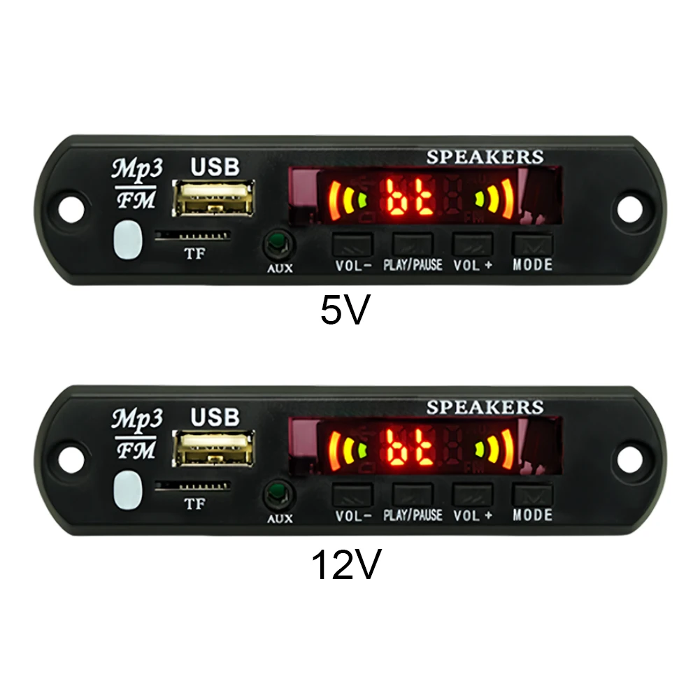 وحدة مشغل موسيقى لاسلكي مع جهاز تحكم عن بعد للسيارة ، صوت MP3 ، USB ، TF ، راديو FM ، متوافق مع بلوتوث ، 5 فولت ، 12 فولت