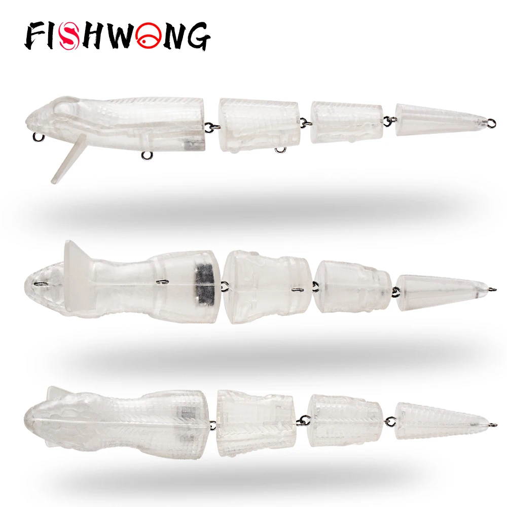 

FISHWONG 8PCS / LOT 4-Segment Swimbait Unpainted Swimbait Blank Lure 22CM 53G Artificial Hard Bait Float Jointed Bait Body Lure