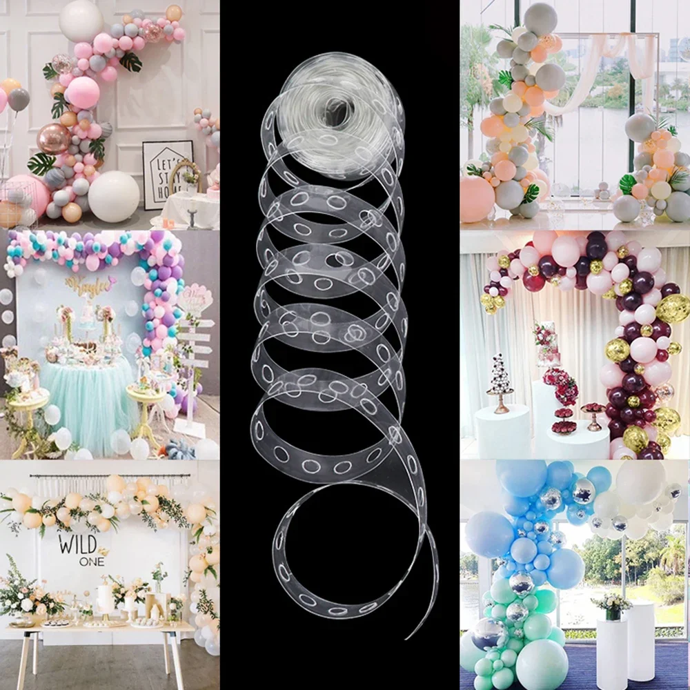 Balloon Chain 5M Single Hole Ribbon Point Wedding Party Birthday Decoration Arch Kit