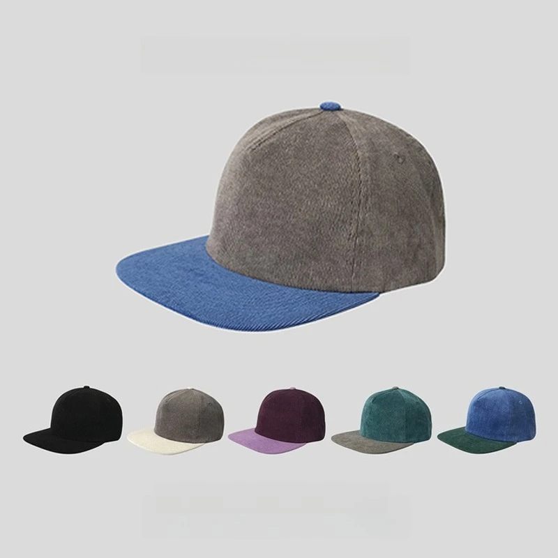 

Corduroy Hat Flat-brimmed Hat Face-slimming Hip-hop Hat Retro Workwear Baseball Cap Peaked Cap Gorras Para Caballero