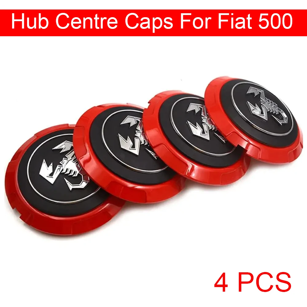4 pçs od 133mm esporte aro tampa carro emoção equipar escorpião roda cobre centro da roda resistente tampa da roda hubcap para fiat 500