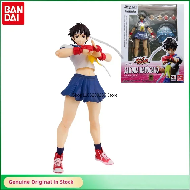 

Bandai Original SHFiguarts Street Fighter V Sakura Kasugano NO.08 Action Figure Active Joints Model Hobbies Collectible Gift