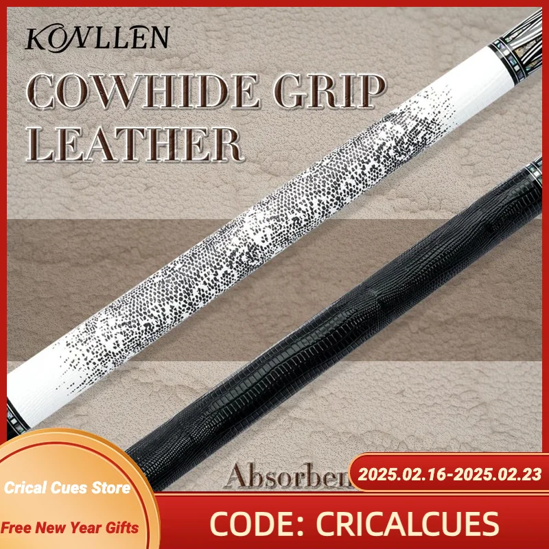 

Konllen Leather Grip Wrap Cowhide Waterproof Non-slip Lizard Skin 325*100*0.6mm Leather Billiard Pool Cue Billiard Accessory