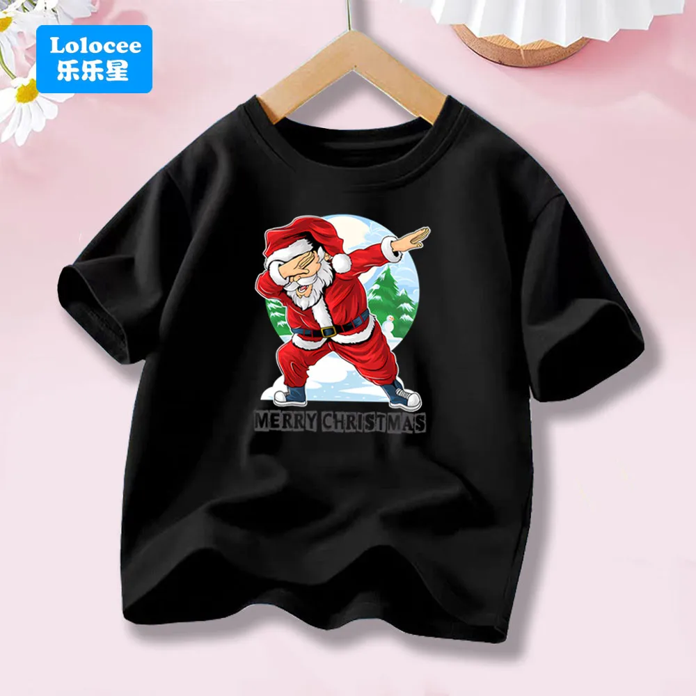 عيد الميلاد الرقص سانتا زي Dabbing تي شيرت للفتيات عيد الميلاد تي شيرت ريترو عادية العصرية الجمالية المحملة بلوزات على الموضة SDLL1