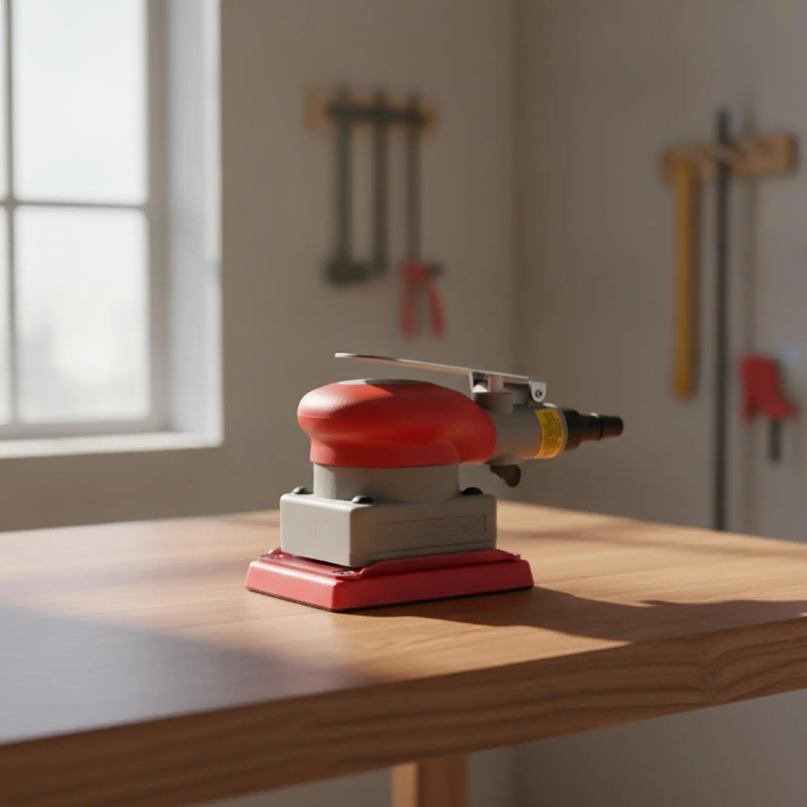Alloy Pneumatic Sander Machine Side Air Inlet Trigger Control for Tight Corner Sanding and Furniture Polishing Tasks