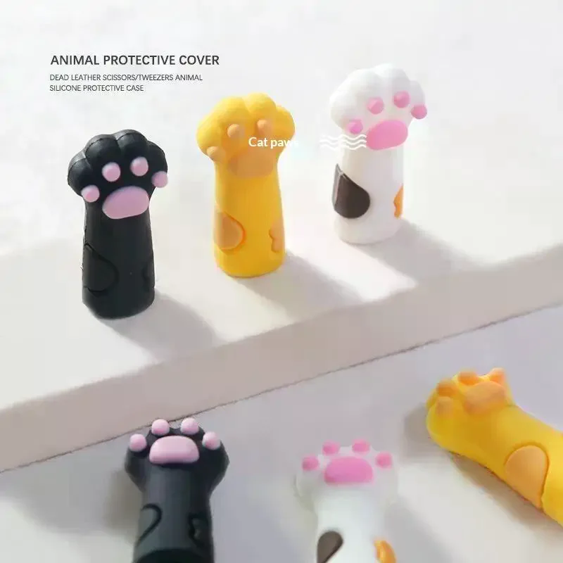 /Kuz/Universal Silicone Cuticle Trimmer Handle Cover Cute Animal Shape Scissor Protector For Manicure Tool Accessory 1Pcs