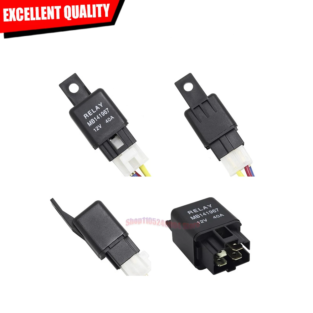 Complete DC Relay Automotive Relay General Purpose Relay 12V 40A 4 Pin With Base Tail For Universal Vehicle