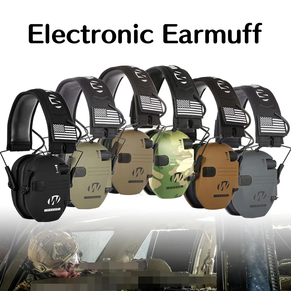 Electronic Headphones for Shooting Anti-noise Hearing Protection Protector Hunting Noise Reduction Earmuffs NRR23db