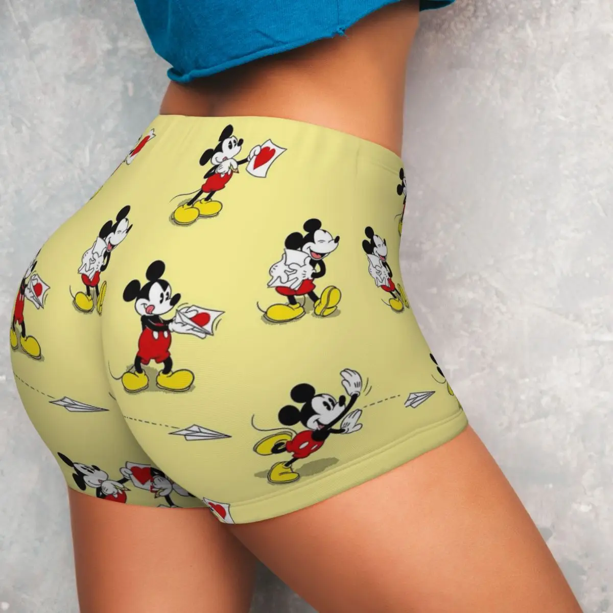 Pantalones cortos de entrenamiento de dibujos animados para mujer, Shorts personalizados de Minnie Mouse, Mickey Mouse, Anime, gimnasio, voleibol,