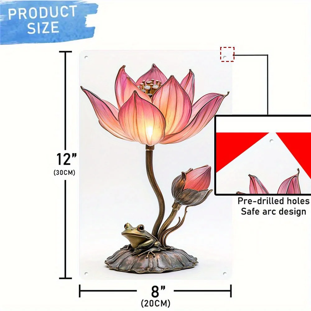 

1pc, Table Lamp Set On Top Of A Wooden Desk Vintage Tin Sign Decor, 7.87x11.81 Inch Metal, It Adds Vintage Charm to Any Room.