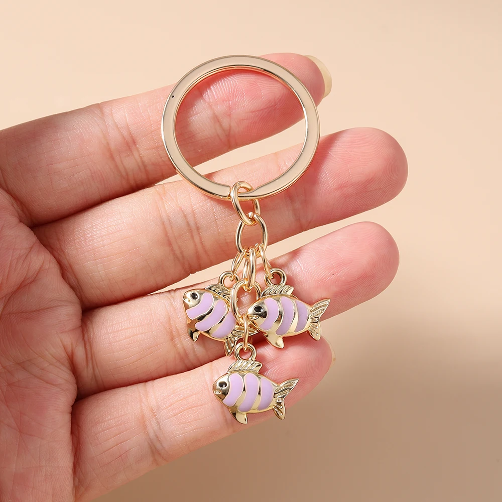 Aihua لطيف الحلو المينا الأسماك المفاتيح للنساء الفتيات الصيف شاطئ الأسماك حقيبة يد قلادة مفتاح السيارة المفاتيح كيرينغ مجوهرات هدايا #4