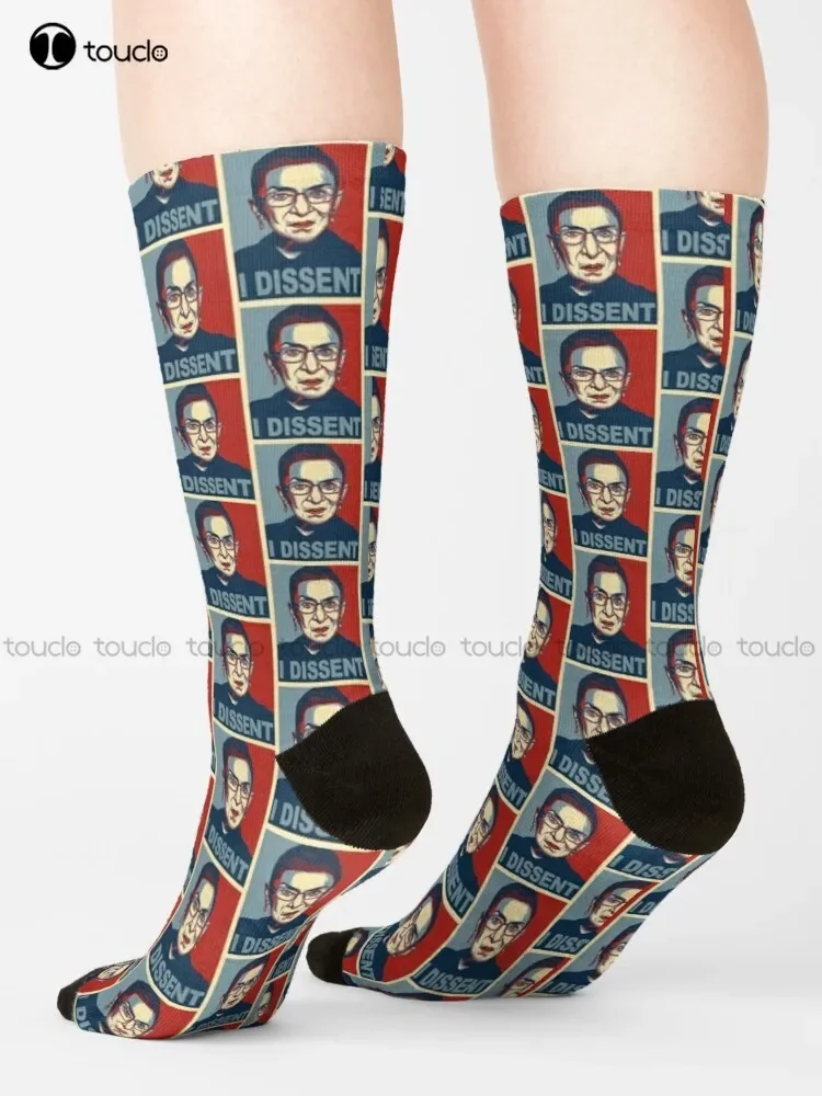 New Notorious Rbg Ruth Bader Ginsburg I Dissent Mens Socks Black Personalized Custom Unisex Adult Teen Socks