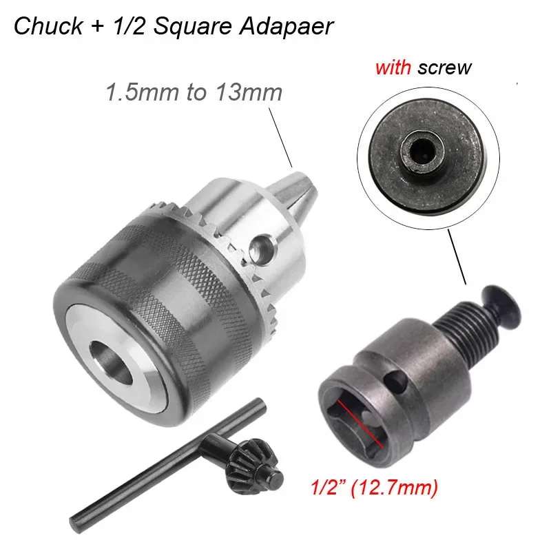 Mandrin de perceuse à clé avec filetage, adaptateur à changement rapide, pilote à percussion SDS 1.5, embout enroulé, connexion, convertisseur