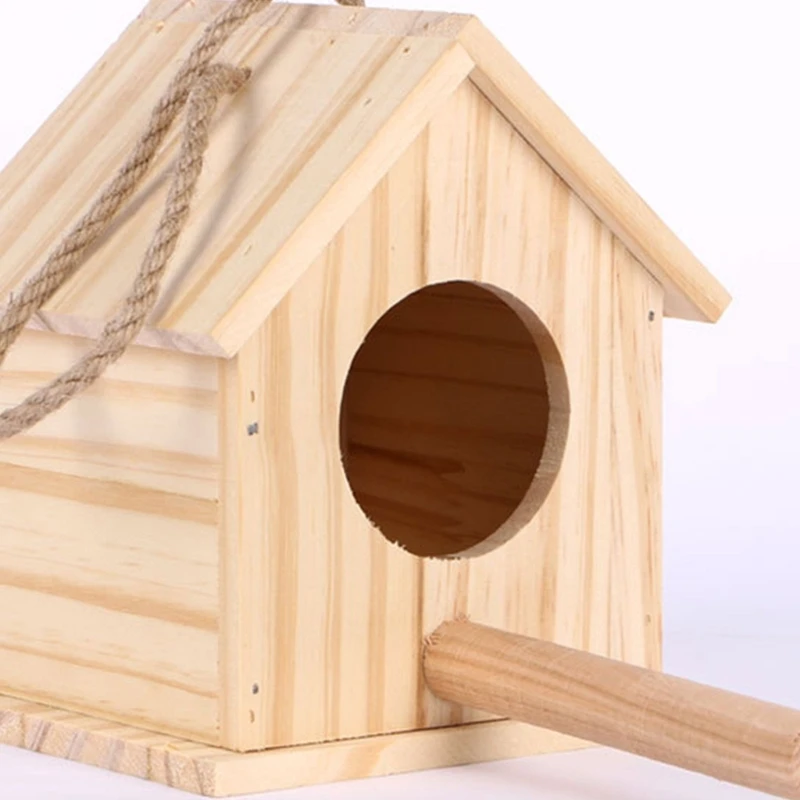 

Bird Breeding Box Parakeets Nesting Cage Hanging House Box with Perch NEW arrival